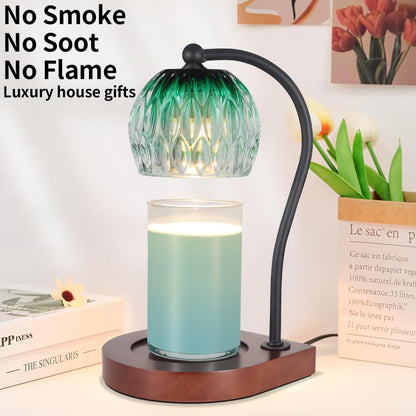 Candle Warmer Lamp with Timer-Electric Candle Warmer Lamp for Jar Candles with 2Bulbs Candle Warmer with Timer & Dimmer for Home Decor Gifts for Women Mom Christmas (Black-Blue)